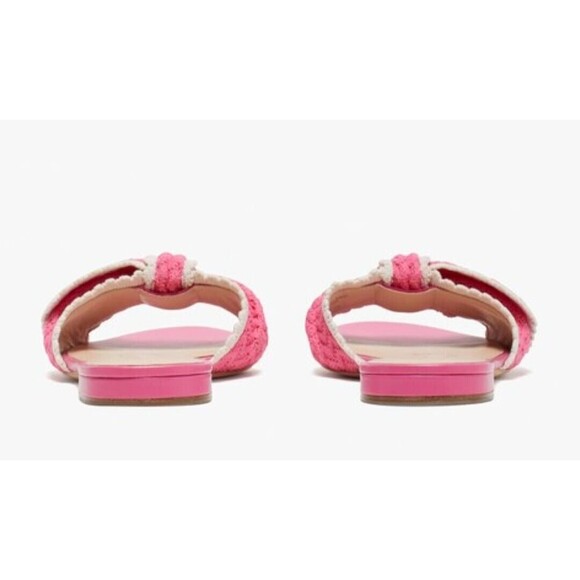 Kate Spade New York Tango Crochet Bow Pink Slides Sz.7.5 B - Picture 5 of 10